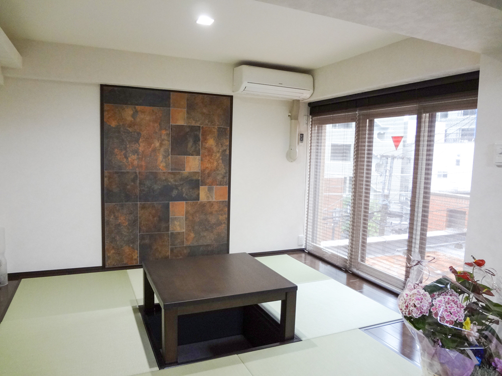 和室は琉球畳を使用したのでモダンな雰囲気を感じるお部屋に仕上がりました。